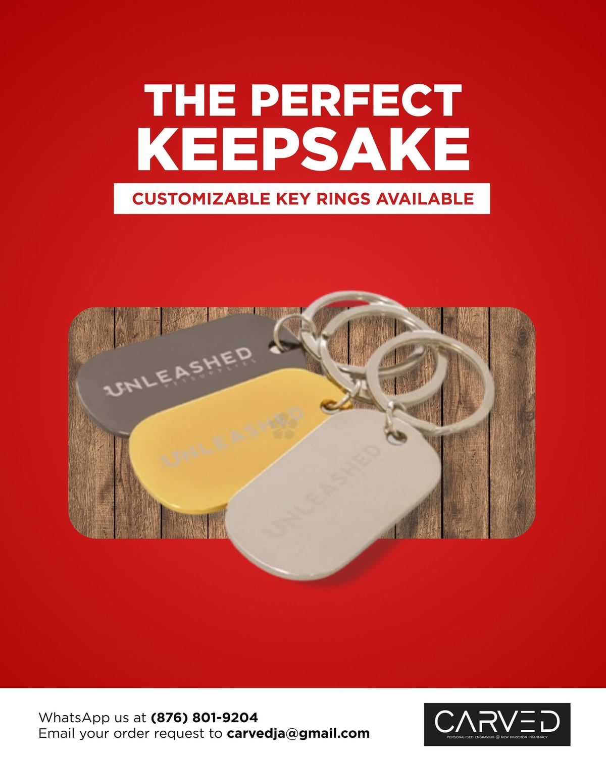 Custom engraved keyring with a name and date, an everyday personalized keepsake