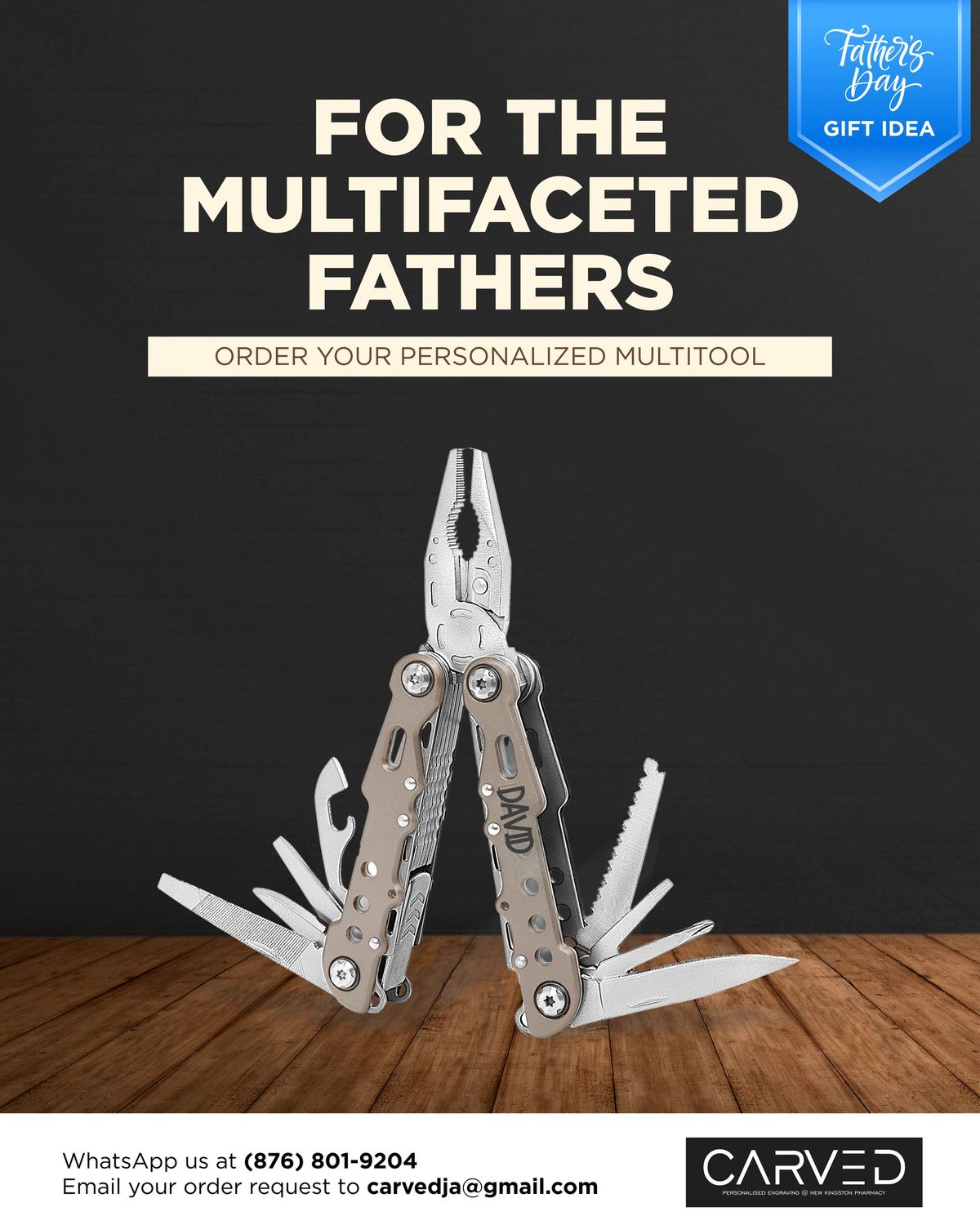 Engraved multi-tool, a personalized Father's Day gift
